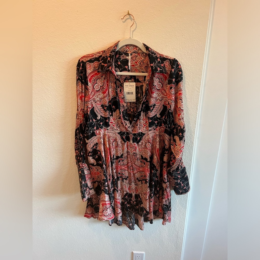 Free People - Field of Butterflies High-Low Trapeze Top